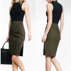 NWT Express Gold Zip Pencil Skirt